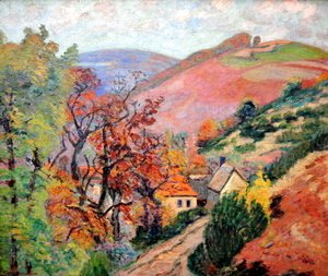Armand Guillaumin - Mountain Landscape - Pontgibaud, village in Peschadoire