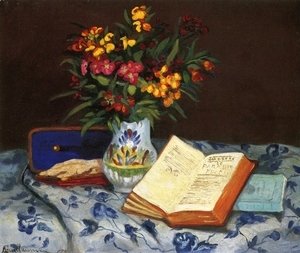 Armand Guillaumin - Still Life With Box With Blue Gloves