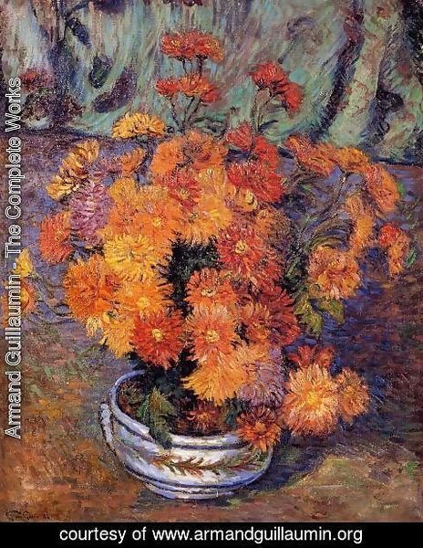 Armand Guillaumin - Vase Of Chrysanthemums