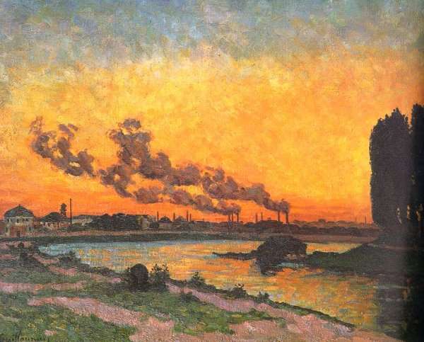 Setting Sun at Ivry, c.1872-73 by Armand Guillaumin
