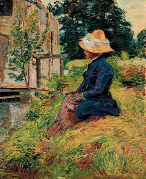 Madame Guillaumin a la peche by Armand Guillaumin