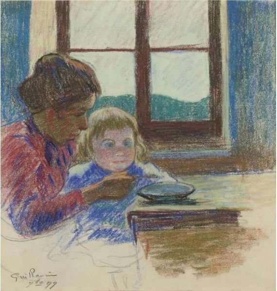 Madame Guillaumin Et Son Fils Andre by Armand Guillaumin