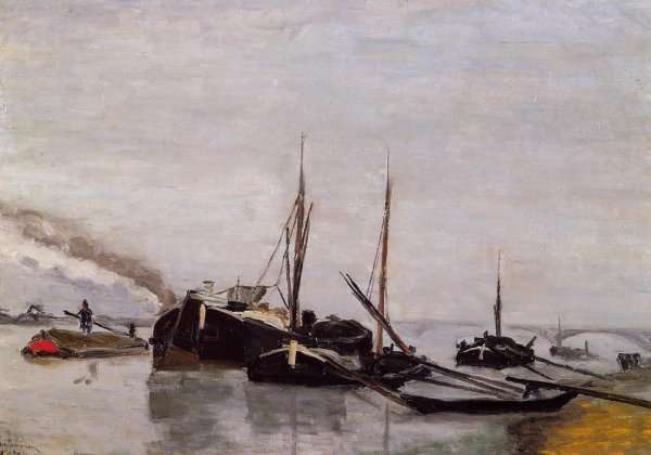 Barges On The Seine At Bercy by Armand Guillaumin