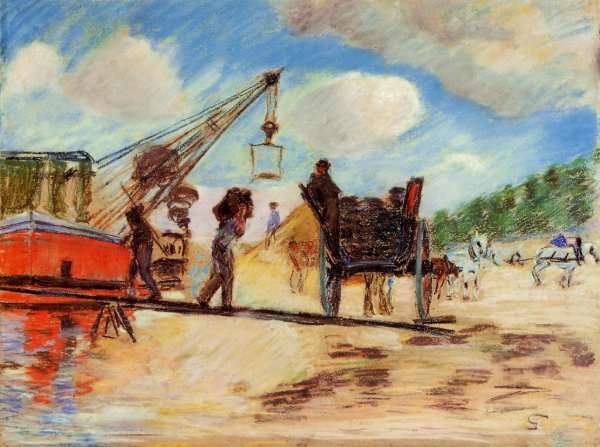Le Charrois Au Bord De La Seine by Armand Guillaumin