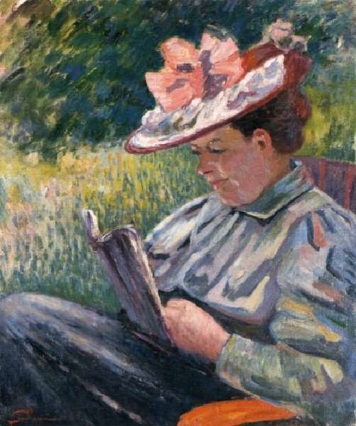 Madame Guillaumin Reading In The Garden by Armand Guillaumin