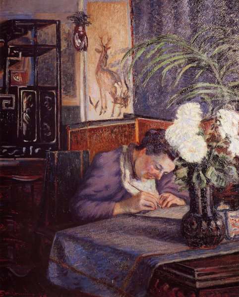 Madame Guillaumin Writing by Armand Guillaumin