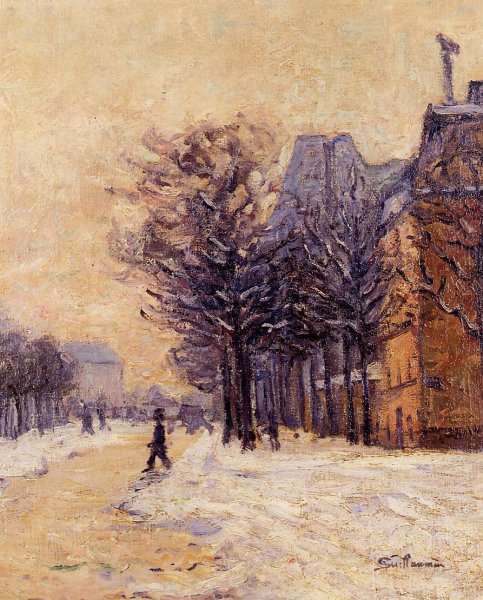 Passers By In Paris In Winter by Armand Guillaumin