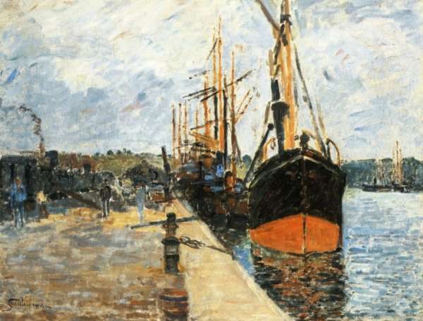 The Quay At Rouen by Armand Guillaumin