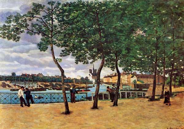 The Seine At Paris Aka Quai De La Rapee by Armand Guillaumin