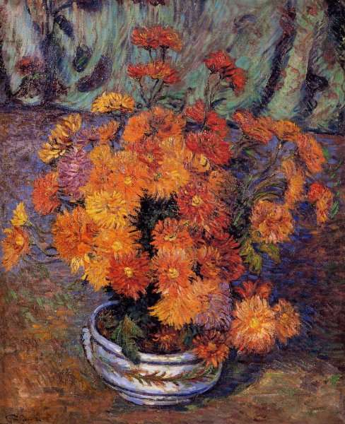 Vase Of Chrysanthemums by Armand Guillaumin