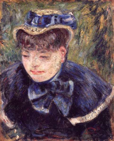 Young Woman With A Blue Cape And Scarf by Armand Guillaumin