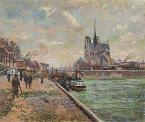 Armand Guillaumin - The Bridge of the Archibishops Palace and the Apse of Notre-Dame