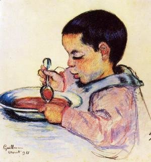 Armand Guillaumin - Child Eating Soup