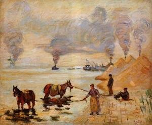 Armand Guillaumin - Horses In The Sand At Ivry
